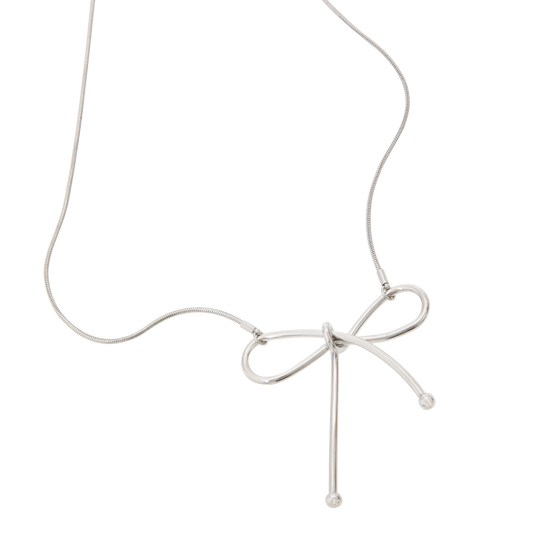 Bow Necklace | Silver